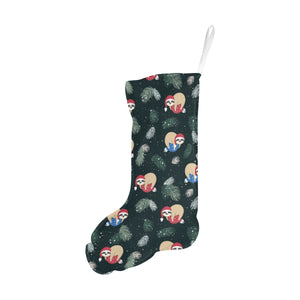 Cute sloths sleeping christmas ball santa hat patt Christmas Stocking