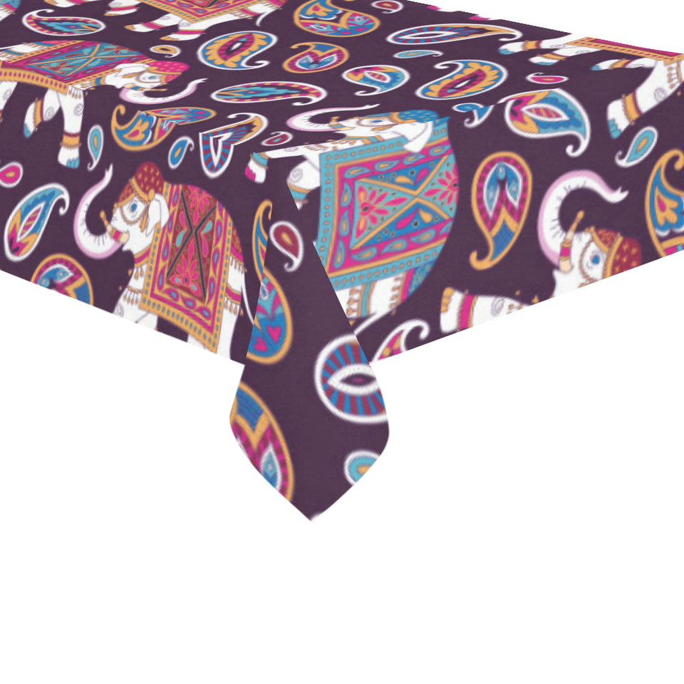 Elephant indian style ornament pattern Tablecloth