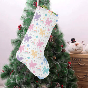 colorful unicorn rainbow heart pattern Christmas Stocking