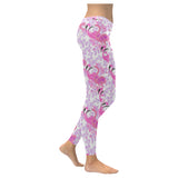 Pink flamingo flower pattern Women's Legging Fulfilled In US