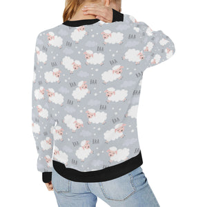 Sweet dreams sheep pattern Women's Crew Neck Sweatshirt