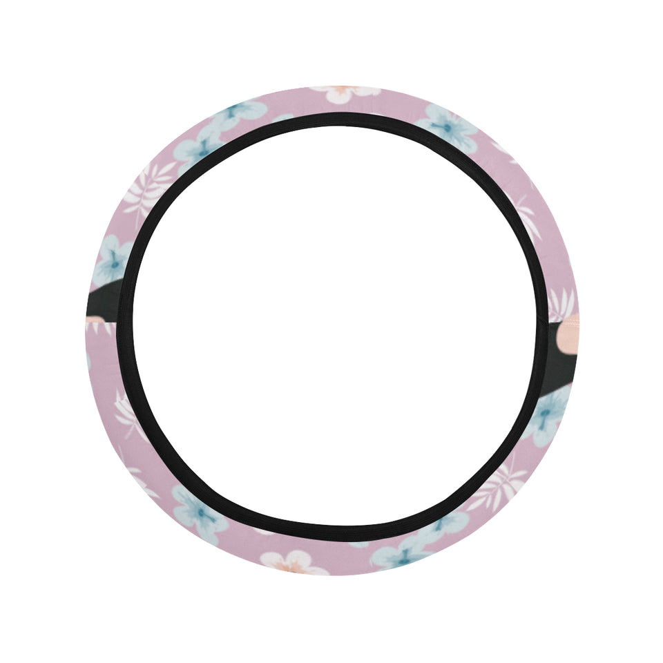 Beautiful toucan flower leaves Car Steering Wheel Cover