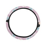 Beautiful toucan flower leaves Car Steering Wheel Cover