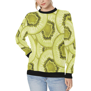 Sliced kiwi pattern Women's Crew Neck Sweatshirt