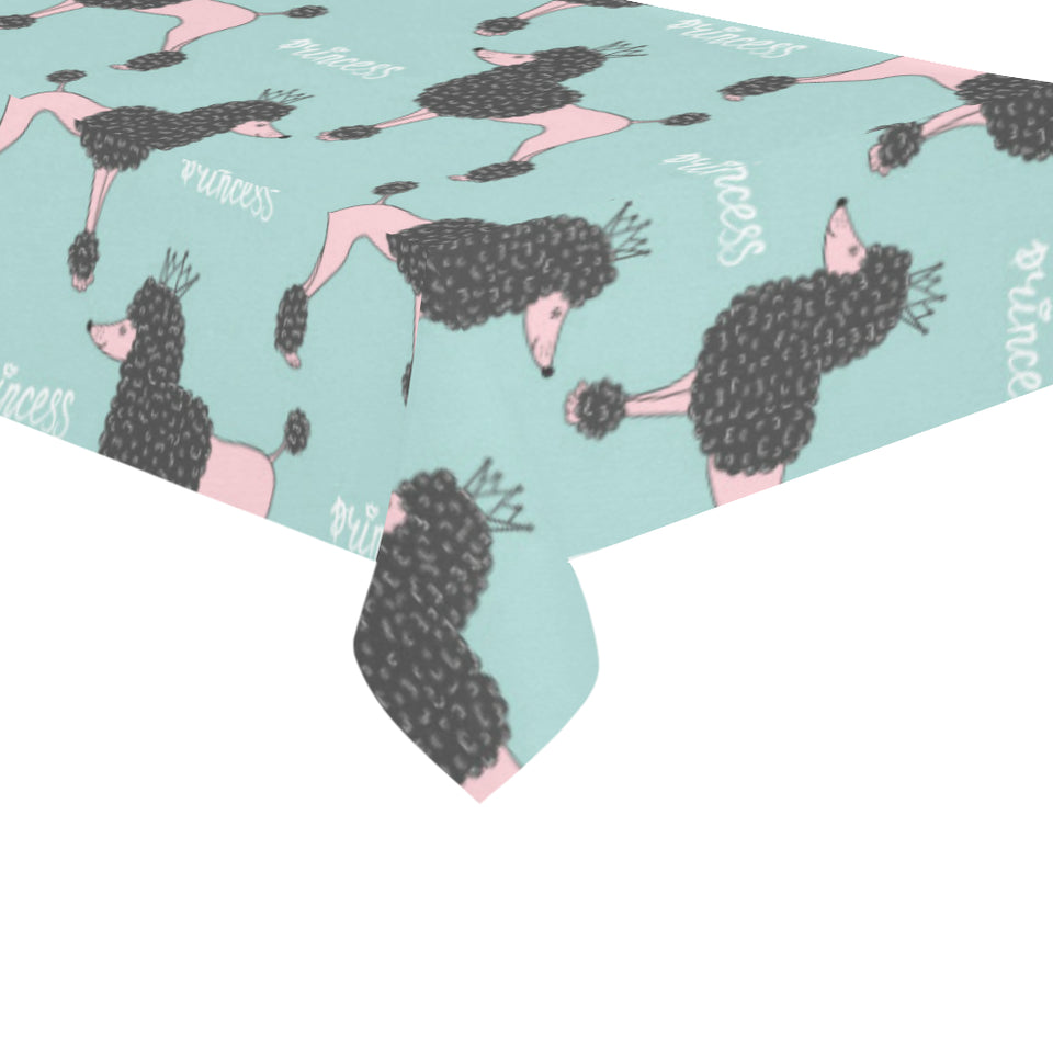 poodle dog green background Tablecloth