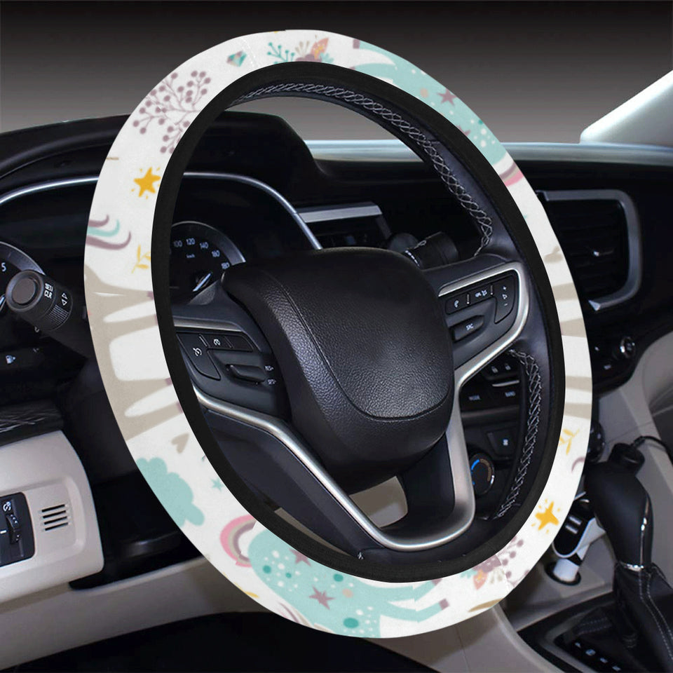 Colorful unicorn pattern Car Steering Wheel Cover