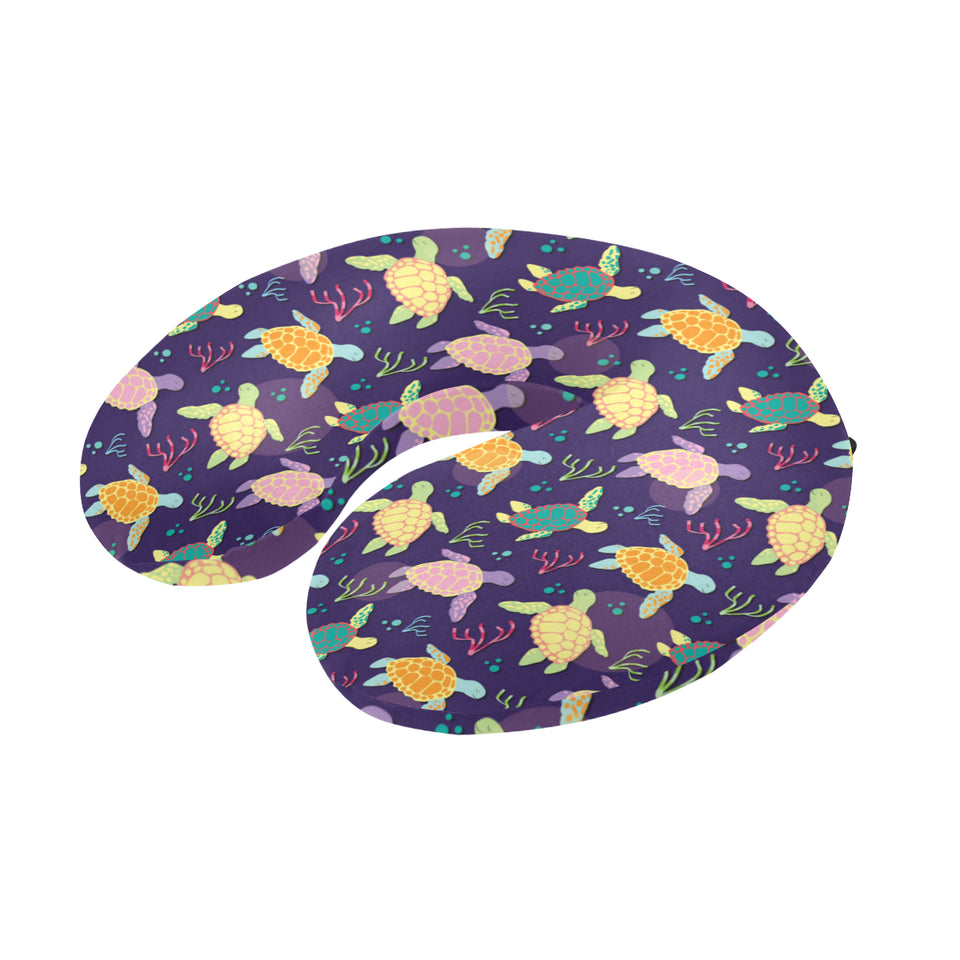 Colorful sea turtle pattern U-Shaped Travel Neck Pillow