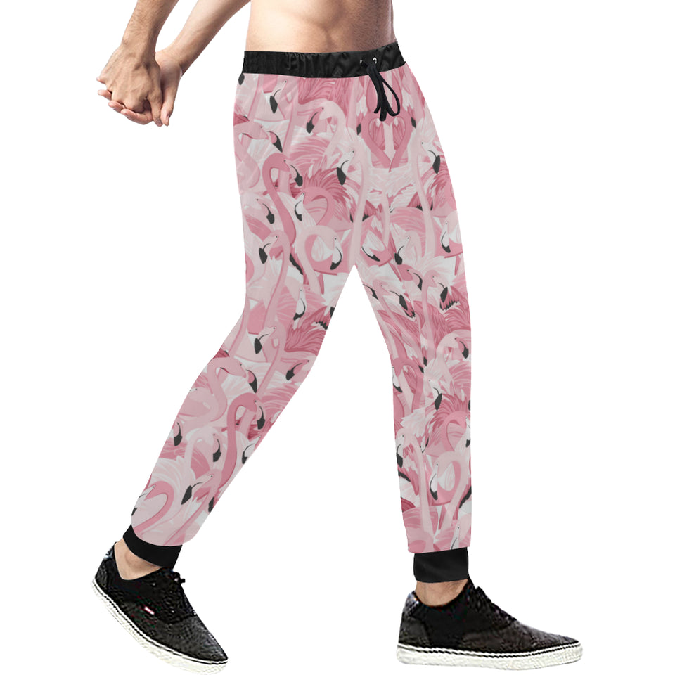 Pink flamingos pattern background Unisex Casual Sweatpants
