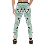 Panda pattern tropical leaves background Unisex Casual Sweatpants