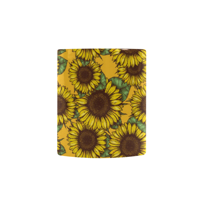Sunflower pattern Morphing Mug Heat Changing Mug