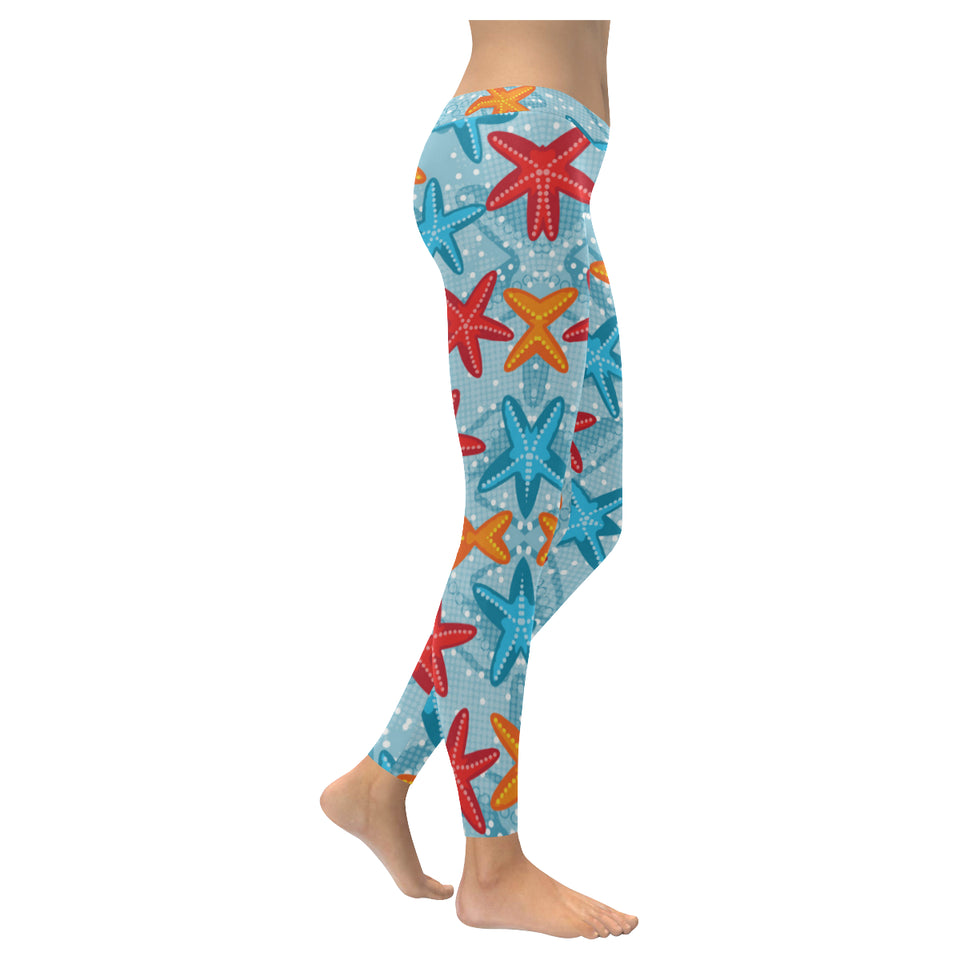 Blue red orange starfish pattern Women's Legging Fulfilled In US