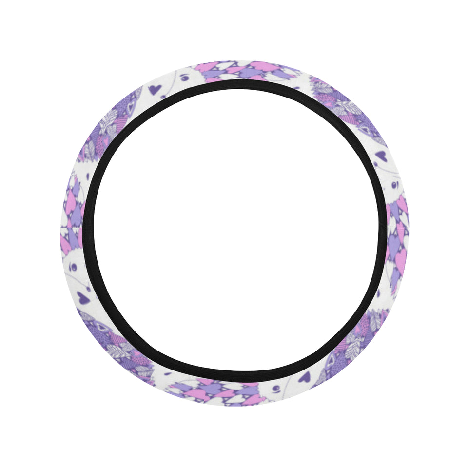 Hedgehog Pattern Print Design 05 Car Steering Wheel Cover