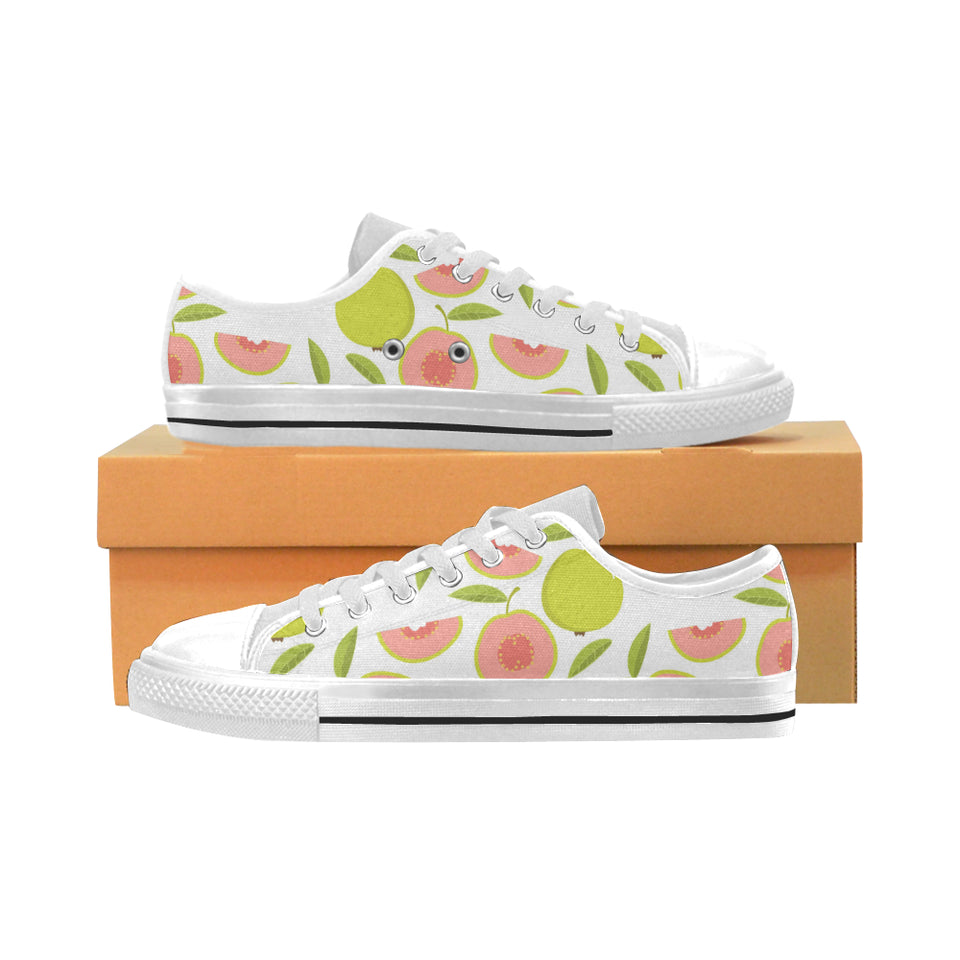 Guava pattern Men's Low Top Shoes White