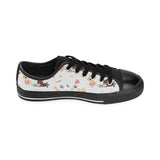 Cute Chihuahua puppie pattern Men's Low Top Canvas Shoes Black