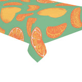 orange fruit pattern green background Tablecloth