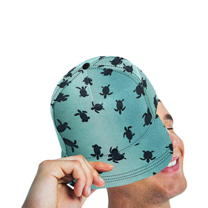 Sea turtle with blue ocean backgroud All Over Print Snapback Cap