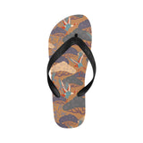 Bonsai bamboo stork japanese pattern brown theme Unisex Flip Flops
