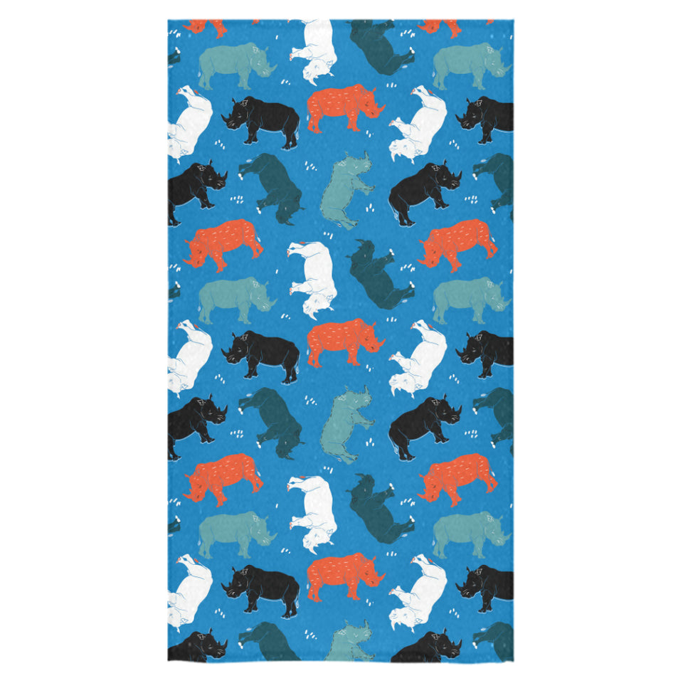 Colorful rhino pattern Bath Towel