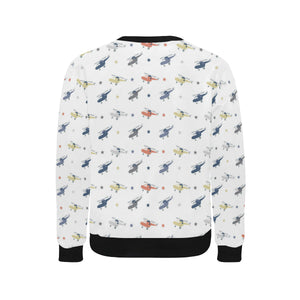 Cute helicopter star pattern Men's Crew Neck Sweatshirt