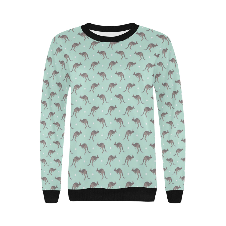 Kangaroo pattern background Women's Crew Neck Sweatshirt