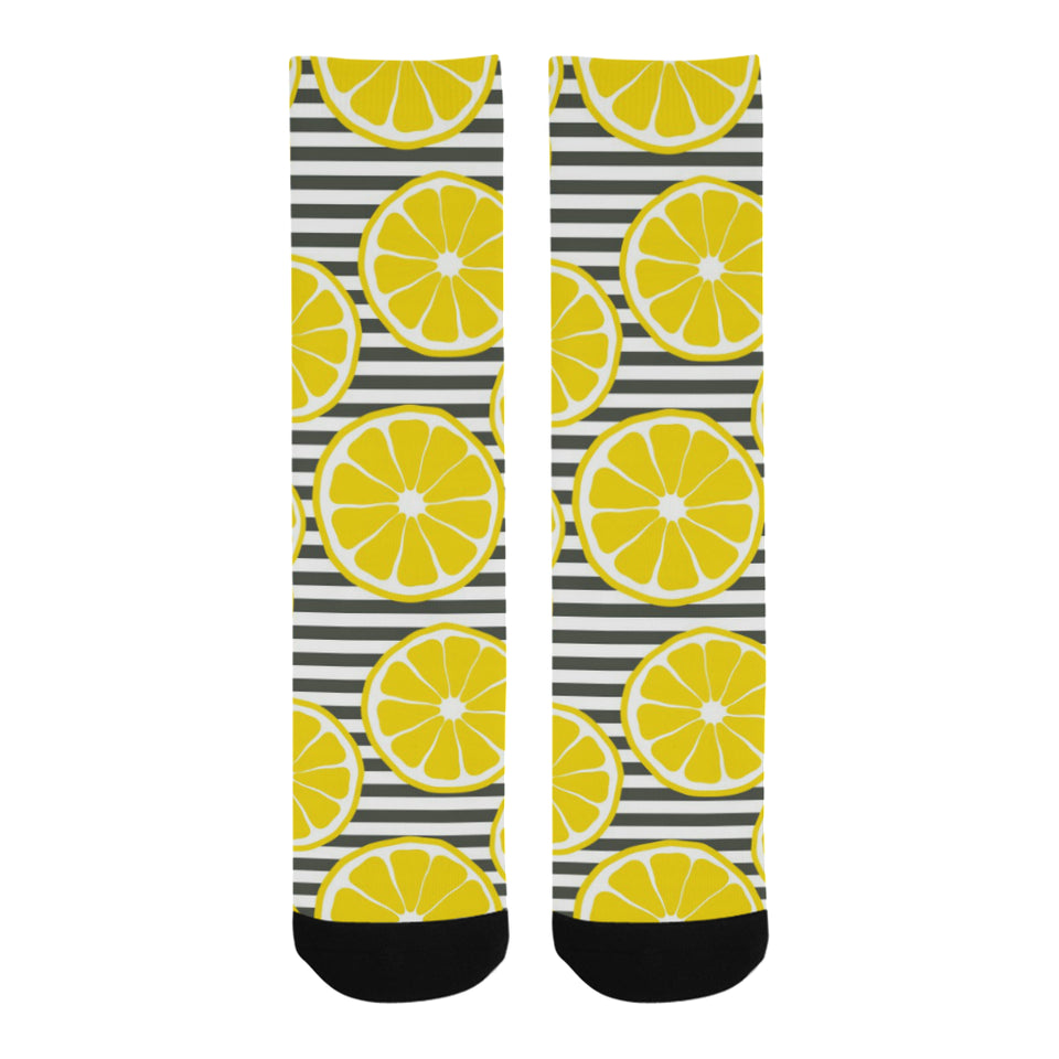 slice of lemon design pattern Crew Socks