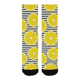 slice of lemon design pattern Crew Socks