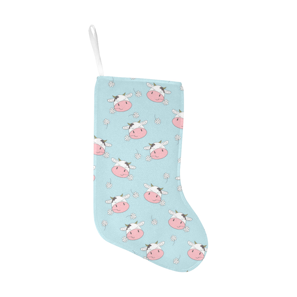 Cute cow flower pattern Christmas Stocking