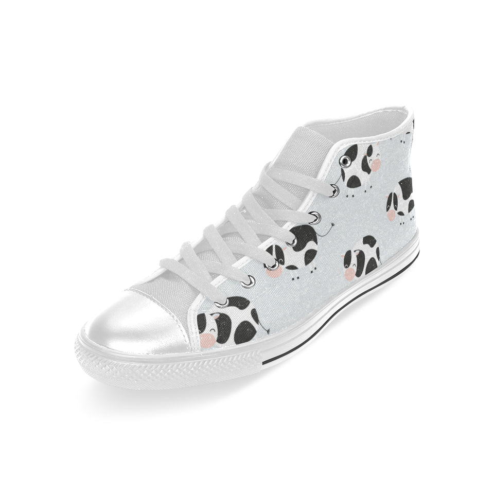 Cute cows pattern Men's High Top Canvas Shoes White