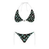 Sea turtle blue stone pattern Sexy Bikinis Two-Piece Swimsuits