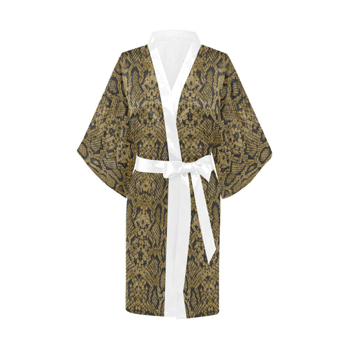 Snake skin pattern Women's Short Kimono Robe