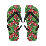 Watermelons tropical palm leaves pattern backgroun Unisex Flip Flops