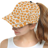 Orange Maple Leaf pattern All Over Print Snapback Cap