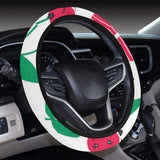 cherry pattern white background Car Steering Wheel Cover