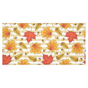 Maple leaf oak leaf acorns beige striped backgroun Tablecloth