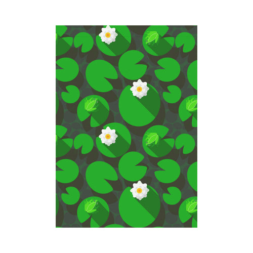 Frog waterlily pattern House Flag Garden Flag