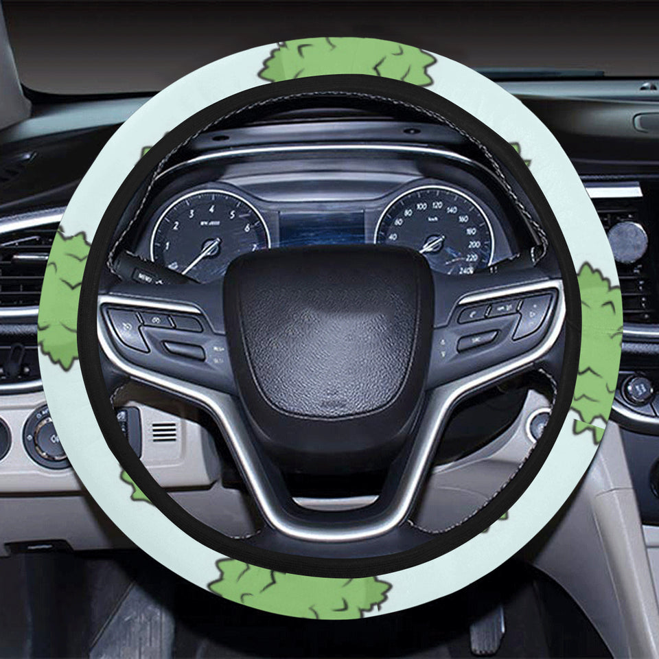 Durian pattern blue background Car Steering Wheel Cover