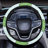 Durian pattern blue background Car Steering Wheel Cover