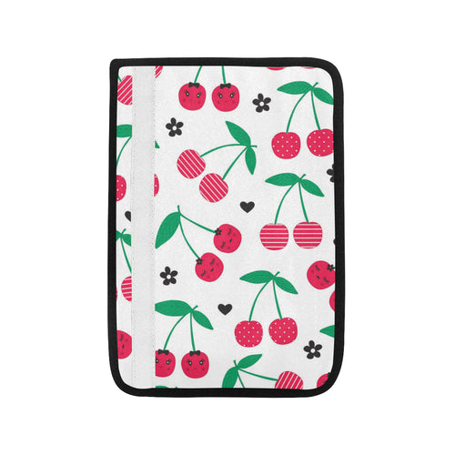 cherry pattern white background Car Seat Belt Cover