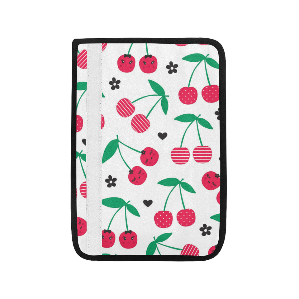 cherry pattern white background Car Seat Belt Cover