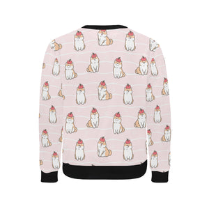 Cute Shiba Inu Dog Apple pattern Men's Crew Neck Sweatshirt