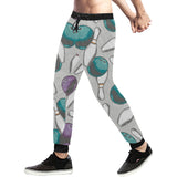 Bowling ball and pin gray background Unisex Casual Sweatpants