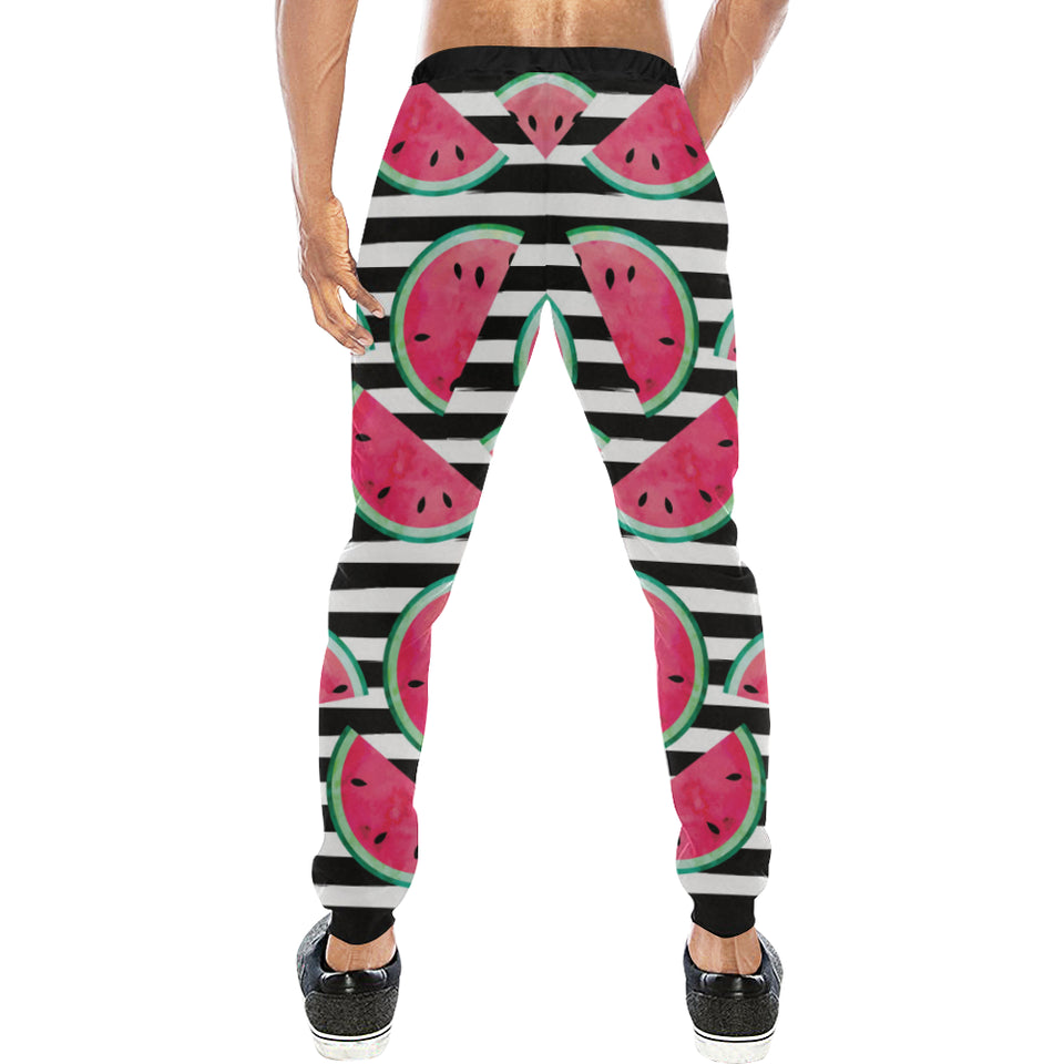 Watercolor paint textured watermelon pieces Unisex Casual Sweatpants