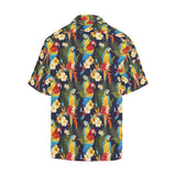 Colorful parrot flower pattern Men's All Over Print Hawaiian Shirt