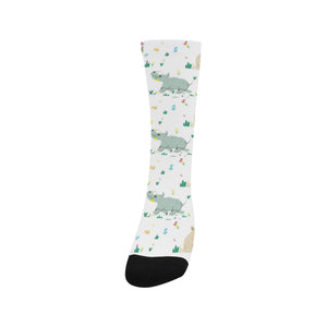 Cute Rhino pattern Crew Socks