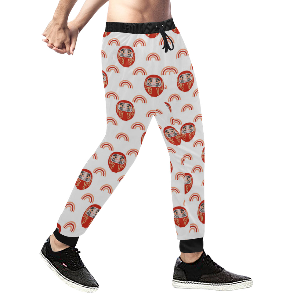 Daruma japanese wooden doll design pattern Unisex Casual Sweatpants