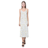 Christmas tree Christmas element Silver gold patte V-Neck Open Fork Long Dress