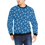 Airplane pattern in the sky Men's Crew Neck Sweatshirt