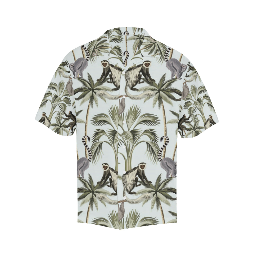 Monkey sloth lemur palm trees pattern Men's All Over Print Hawaiian Shirt