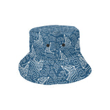 Hand drawn sailboat pattern Unisex Bucket Hat