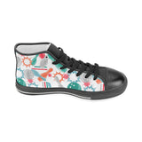 Watercolor bowling pattern Men's High Top Canvas Shoes Black